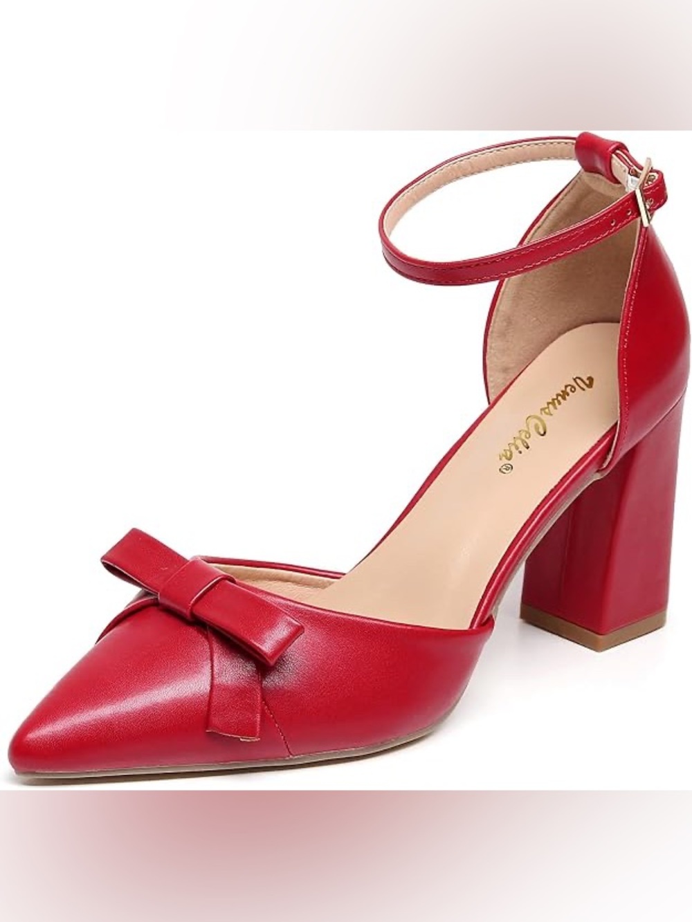 Venus Celia Women's Brightest Strap Pump Block Heel Shoe